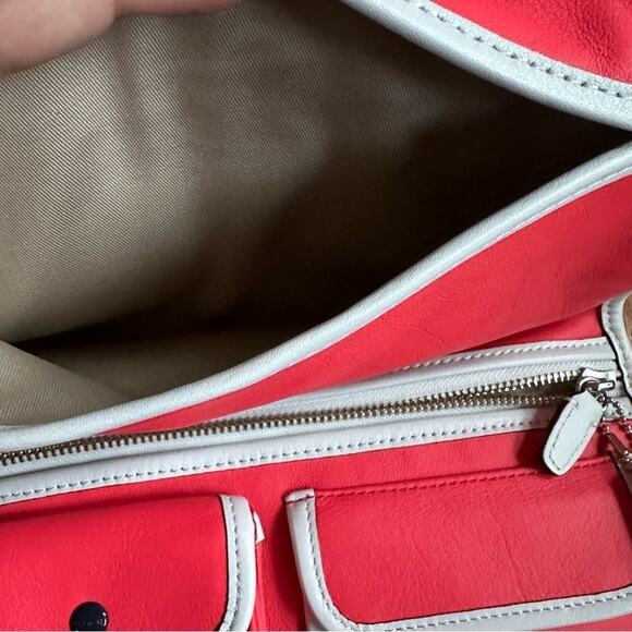 Coach Archive Legacy Two Tone Utility Clutch Bright Coral Snow - Picture 11 of 11